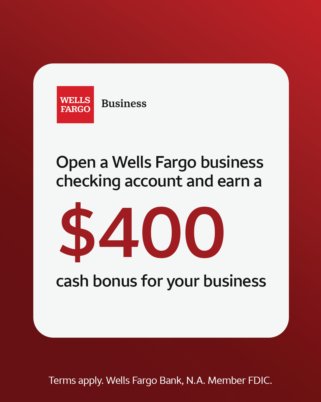 Wells Fargo Facebook ad