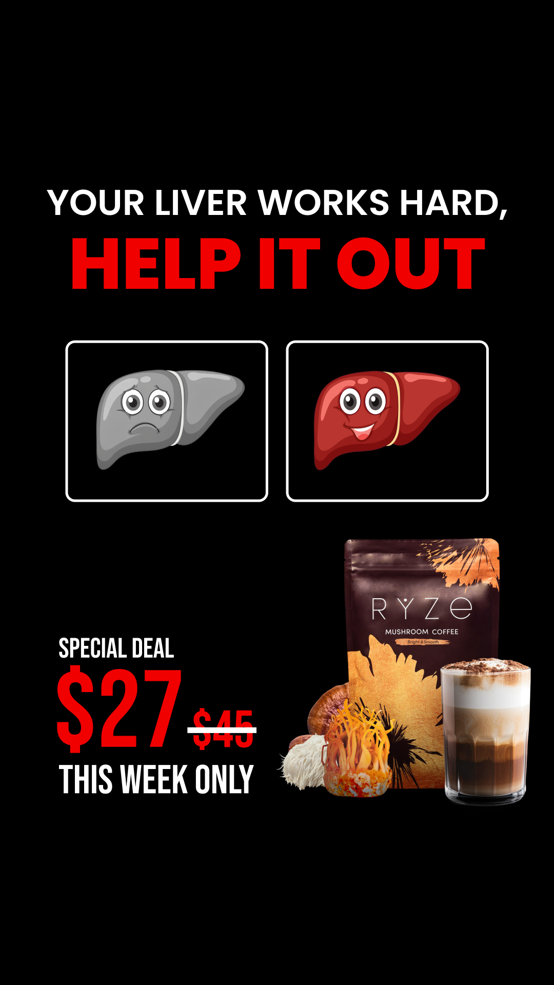 RYZE Superfoods Facebook ad