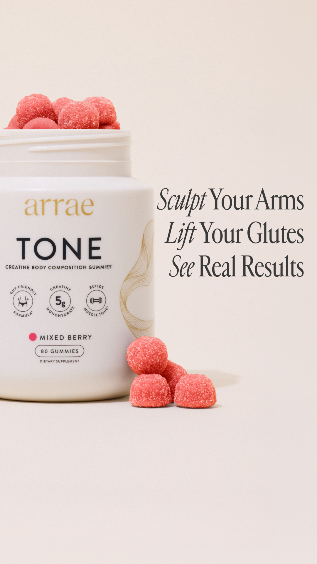 Arrae Facebook ad: Creatine Body Composition Gummies for Women