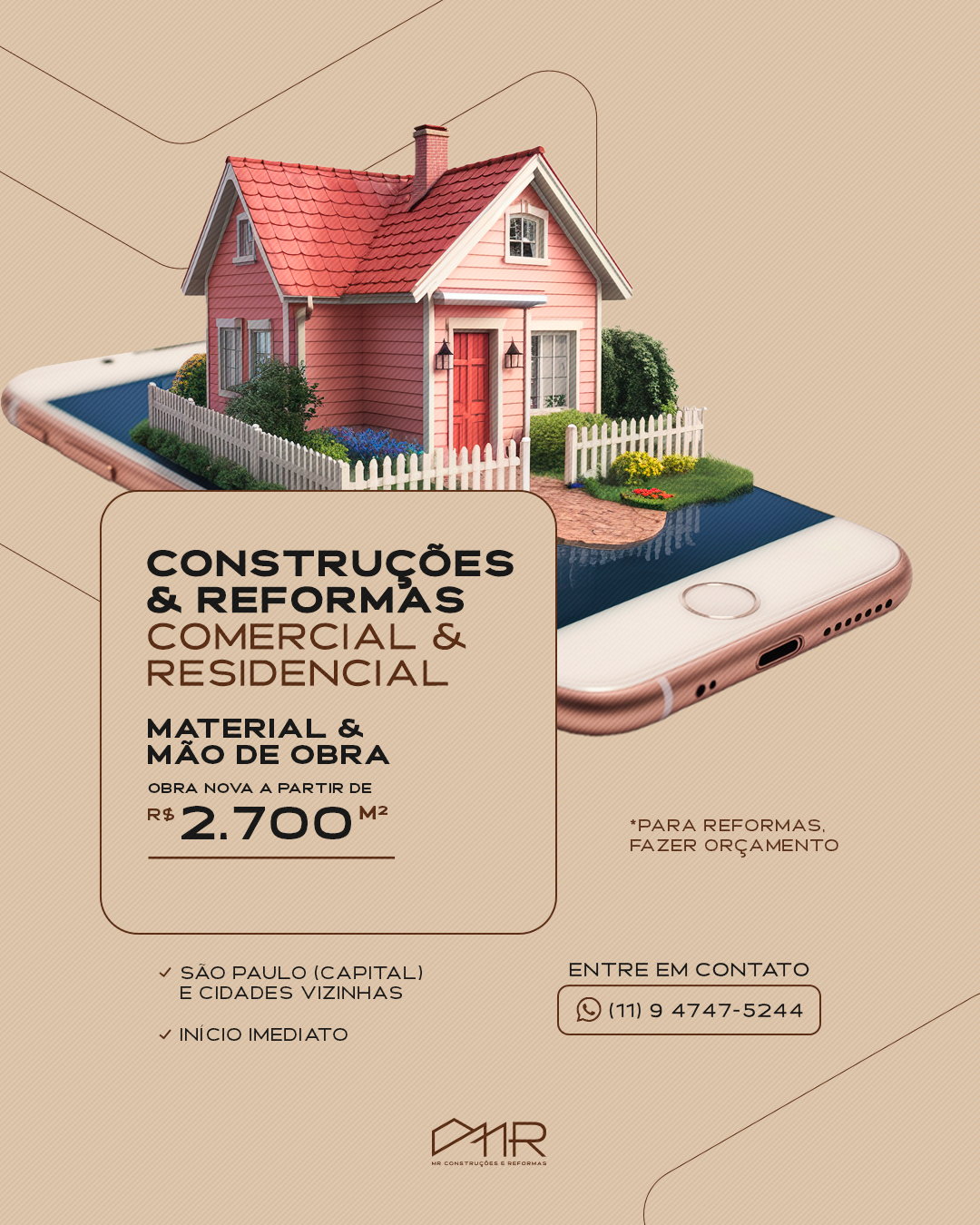 MR Obras Facebook ad from May 21, 2026