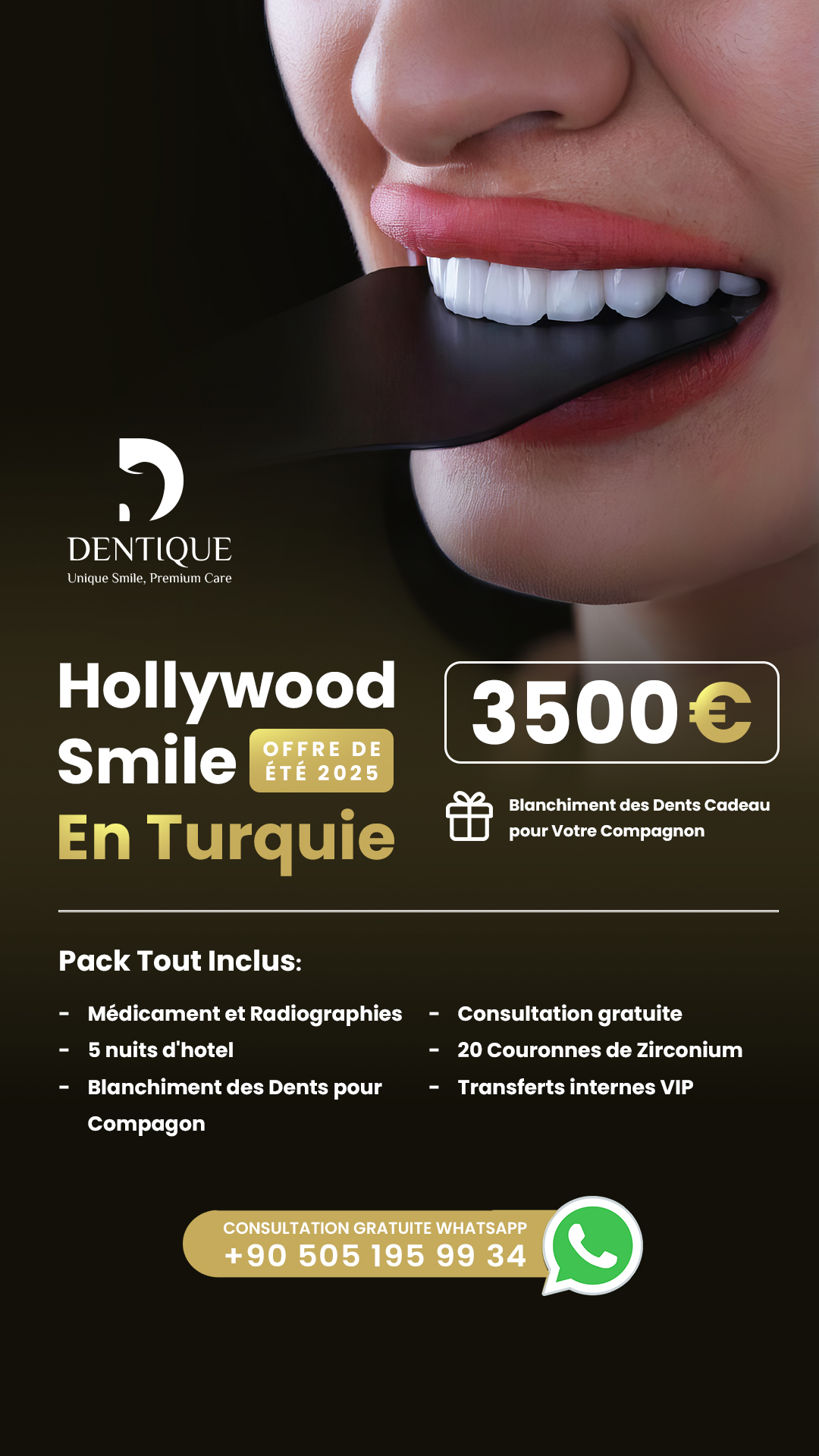 Dentique Clinic Facebook ad from Nov 15, 2025