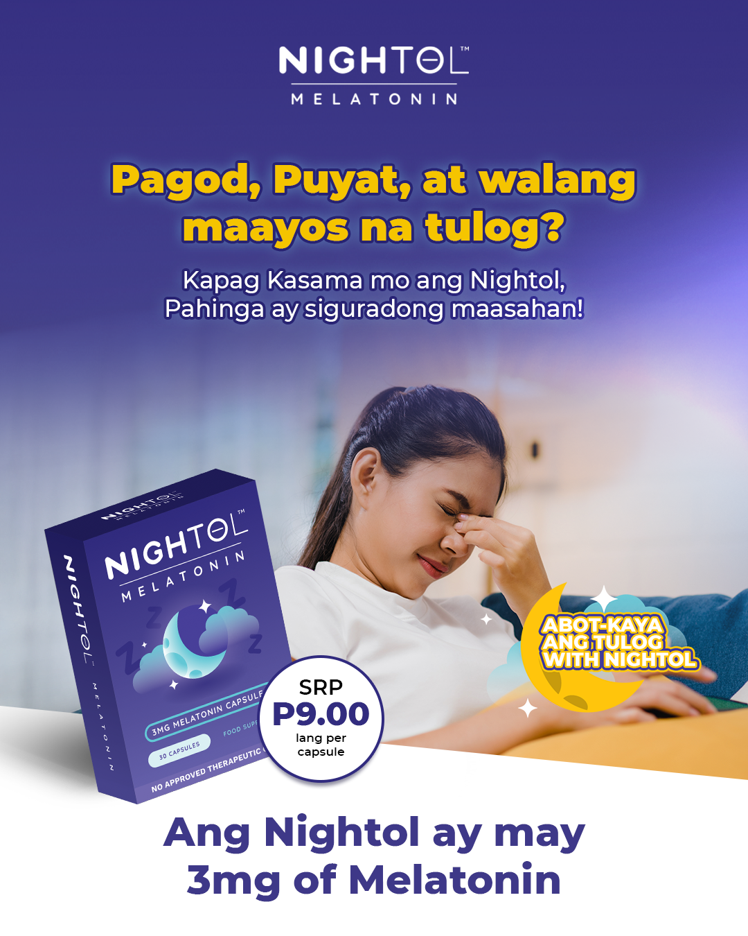 Nightol Melatonin Supplement Facebook ad