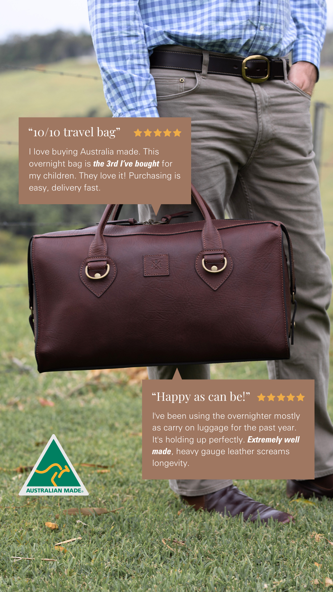 Aussie Bush Leather Facebook ad from Jan 19, 2026