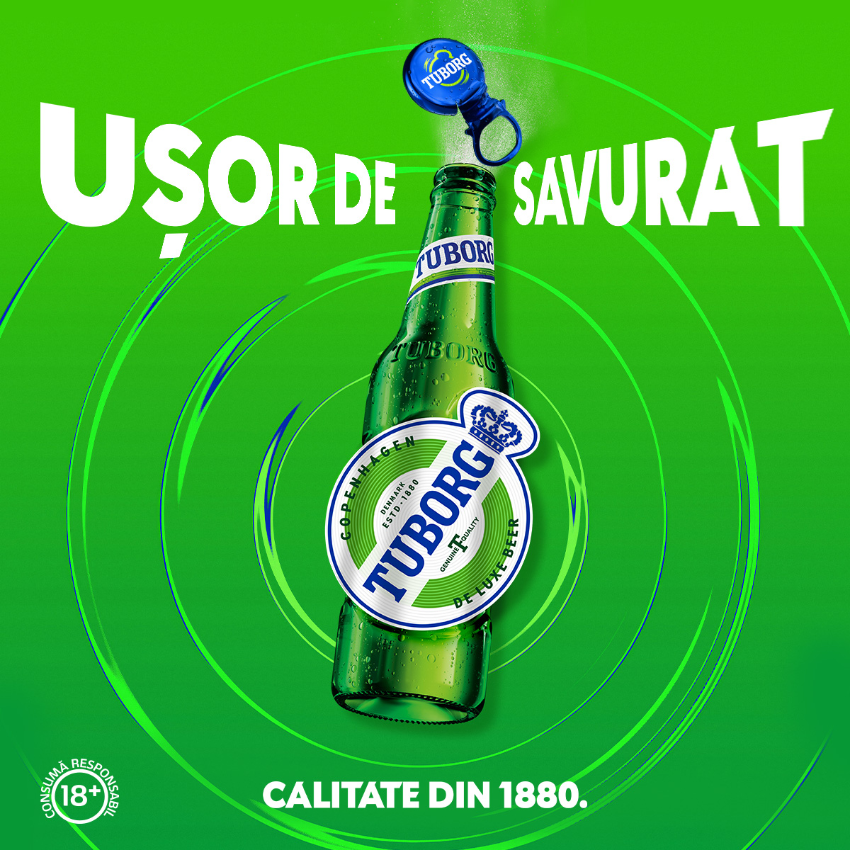 TuborgRomania Facebook ad: Descopera noul look Tuborg!