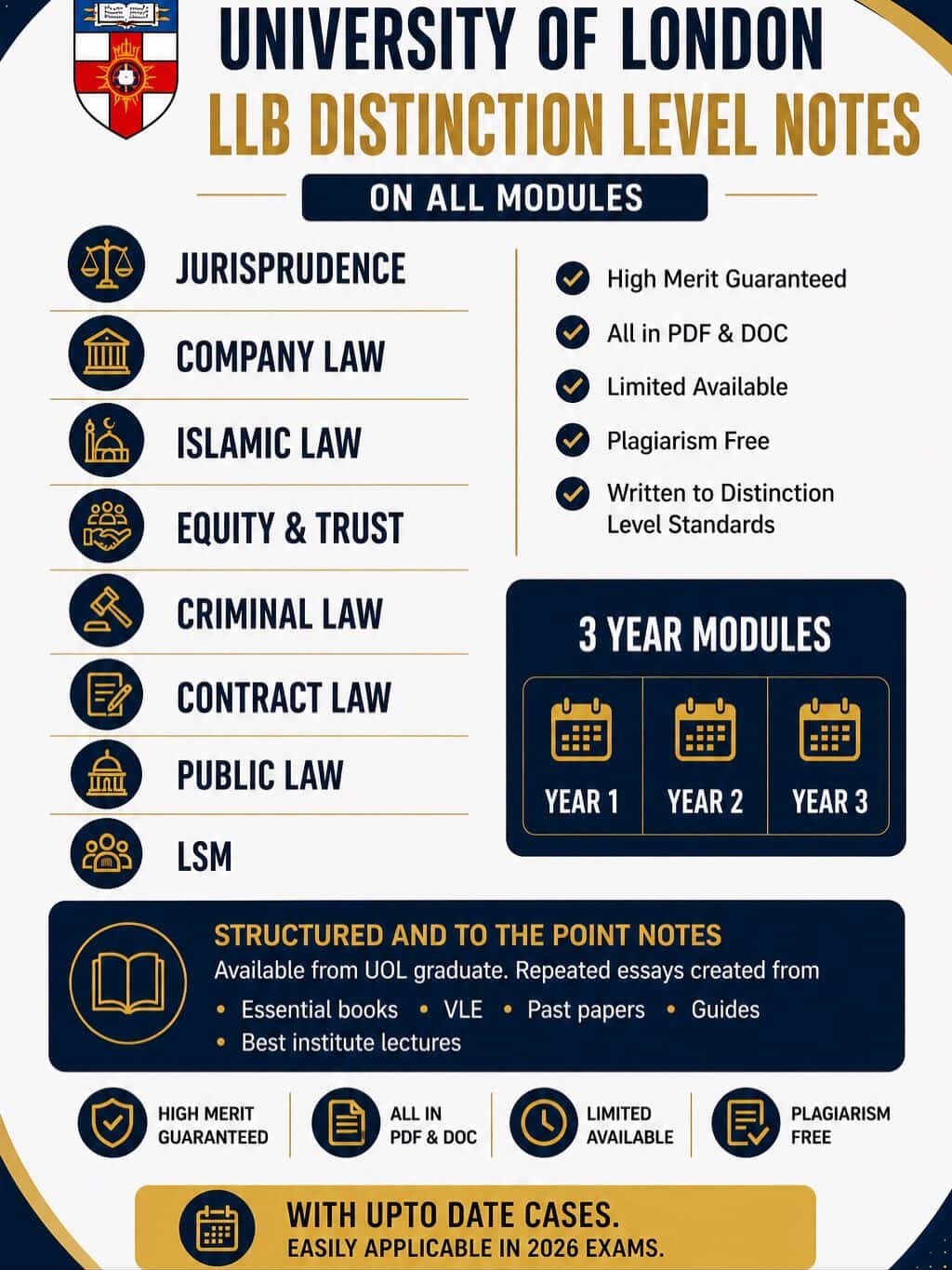UOL LLB NOTES Facebook ad: Get complete notes for all modules + essay…