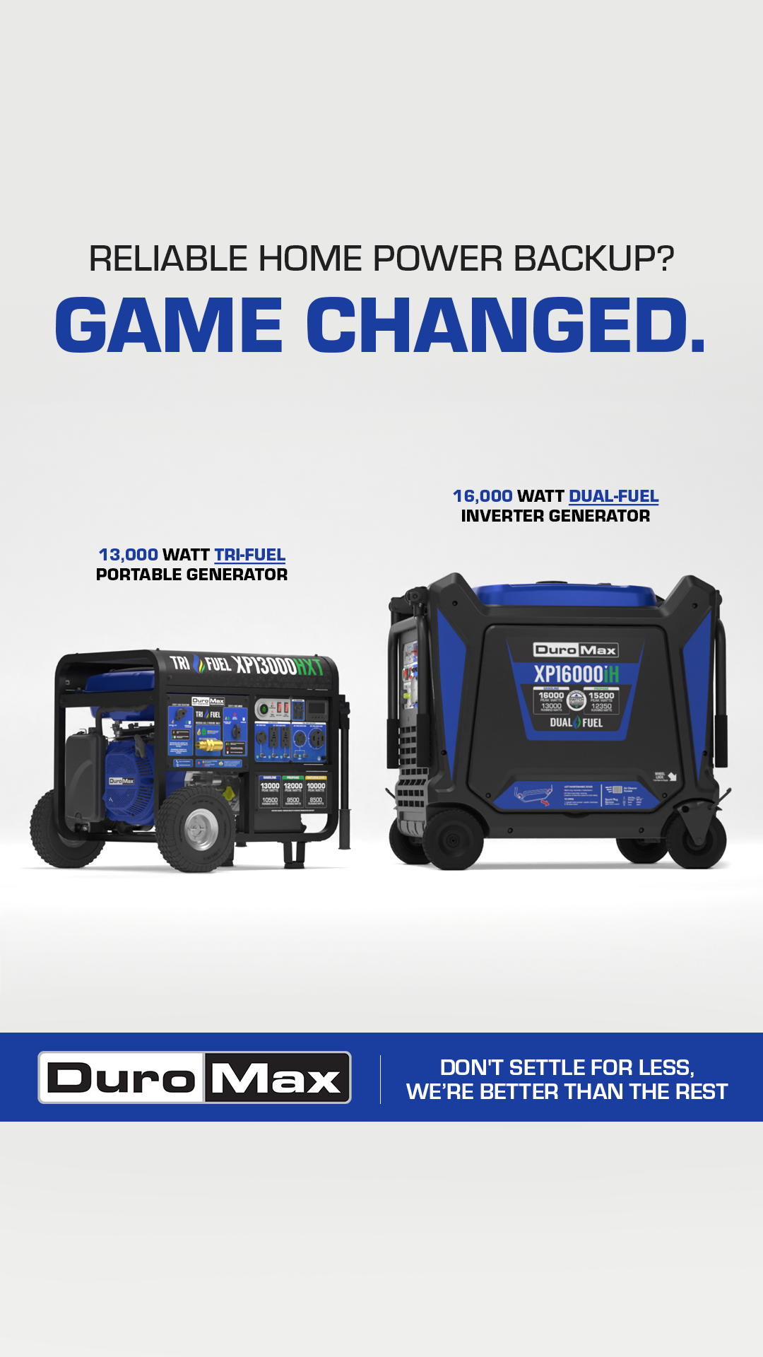 DuroMax Power Equipment Facebook ad from Jan 13, 2025