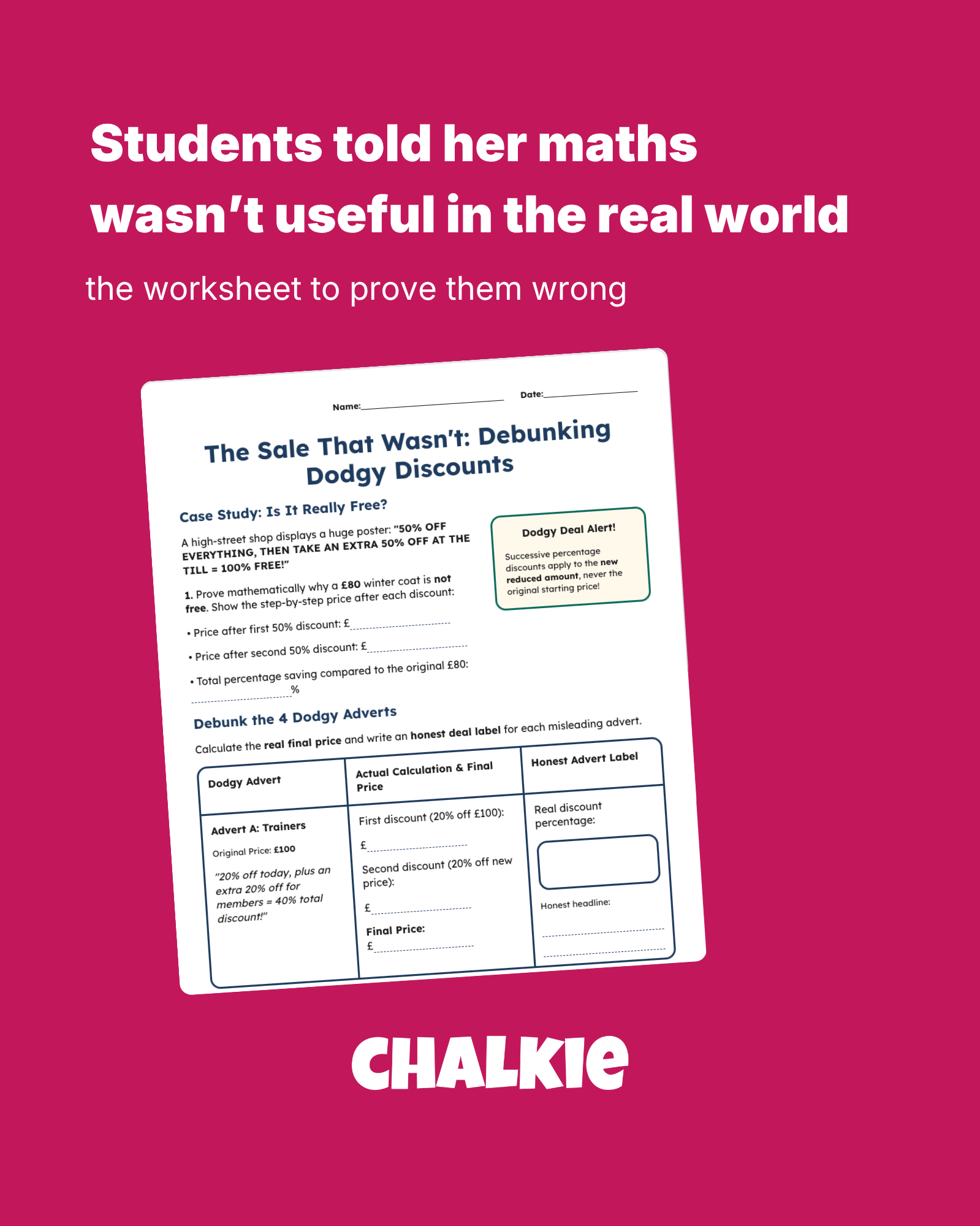 Chalkie AI Facebook ad