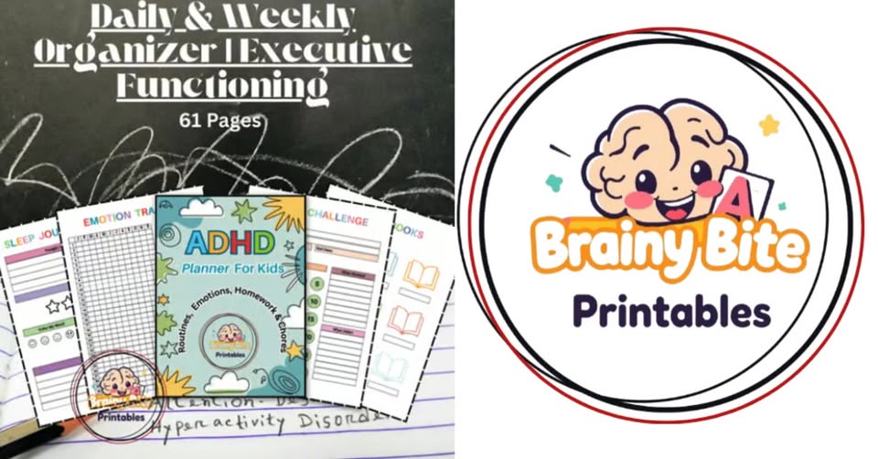 Brainy Bite Printables Facebook ad from May 8, 2026