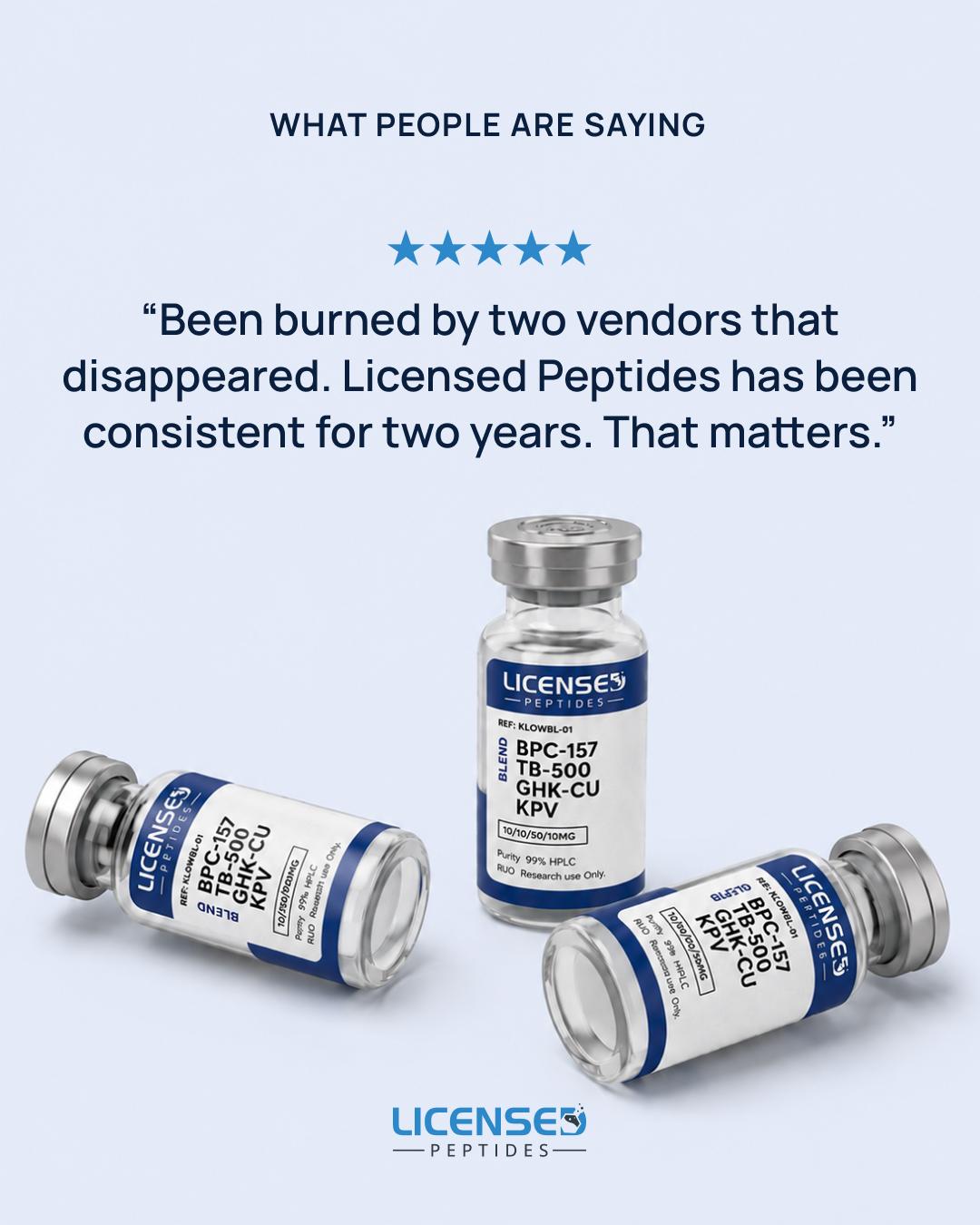 LicensedResearch Facebook ad: Not All Peptides Are Created Equal