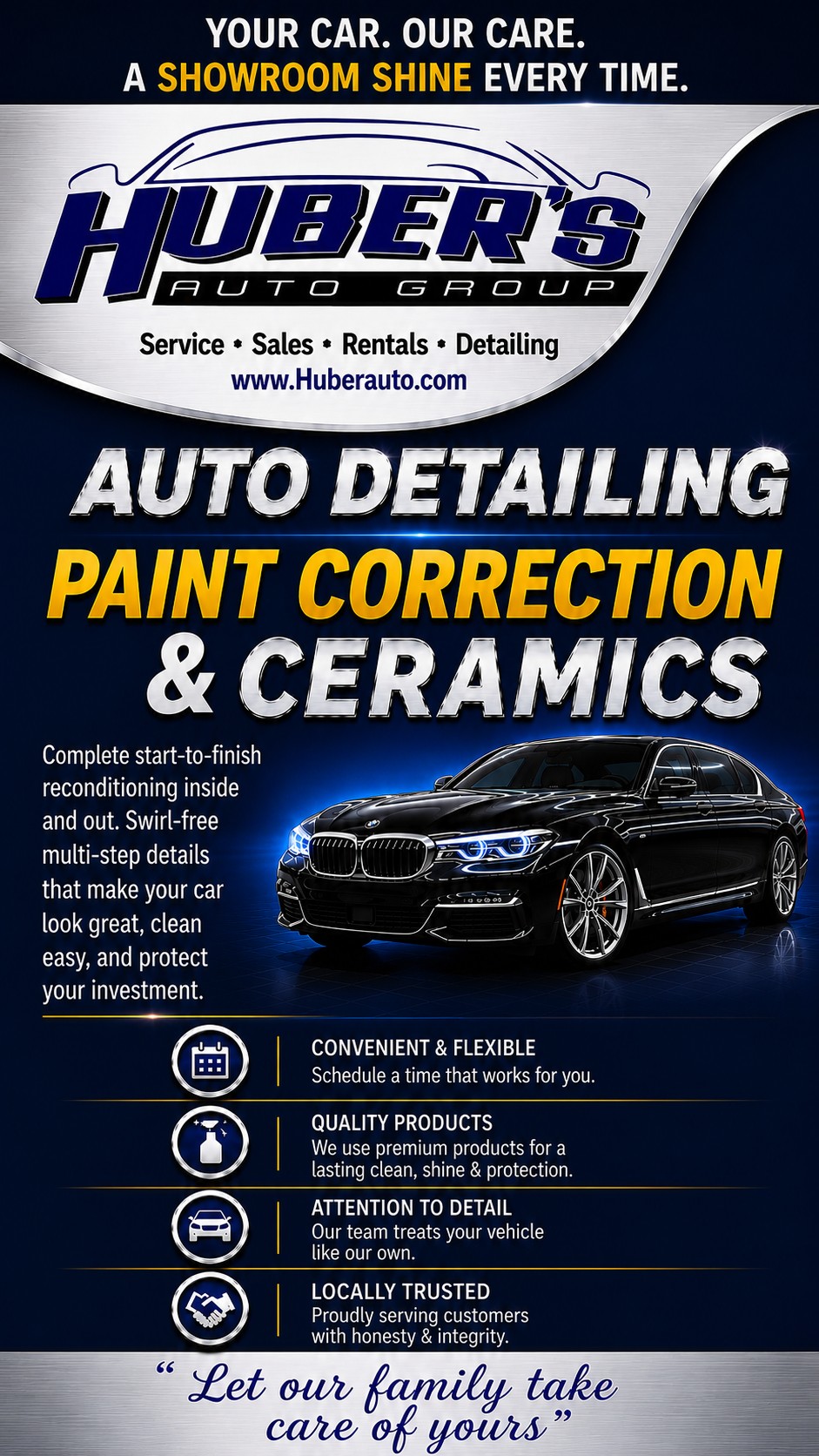 Huber's Auto Group inc Facebook ad: Auto Detailing & Ceramic Coating