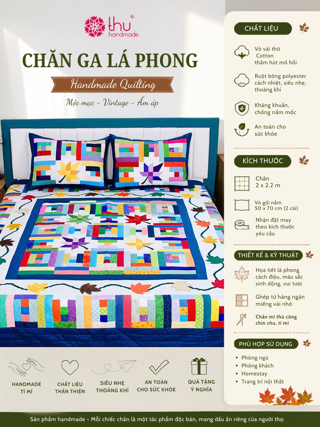 HQQuilt - Handmade Decor Facebook ad: BỘ SƯU TẬP LÁ PHONG, Gói trọn sự…