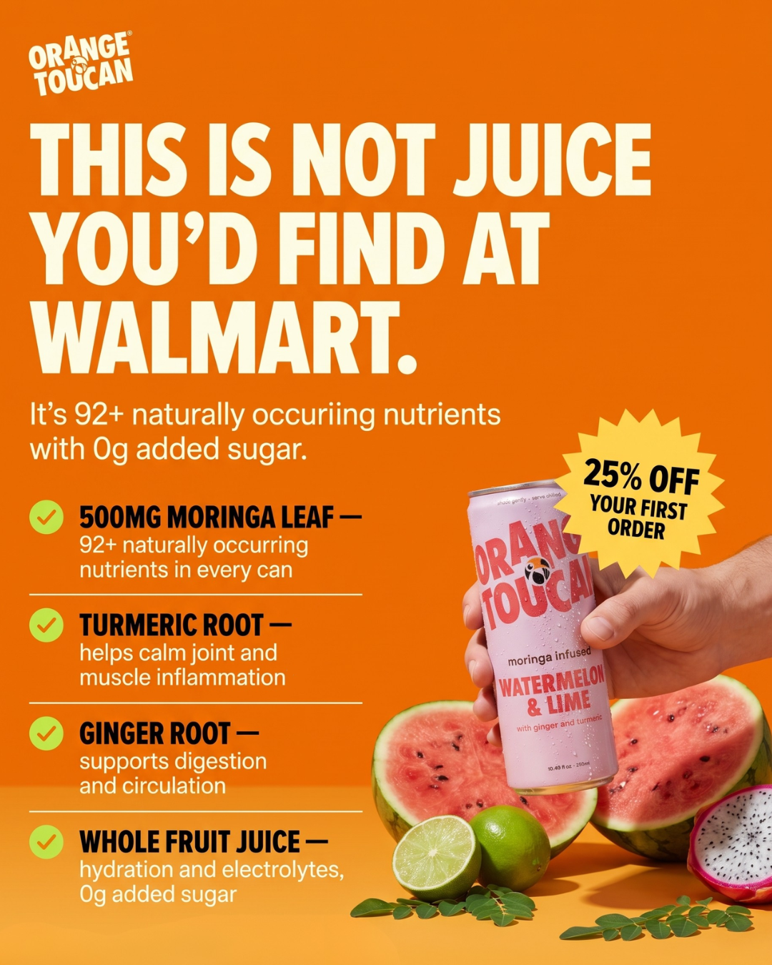 Orange Toucan Facebook ad: 25% Off Your First Order