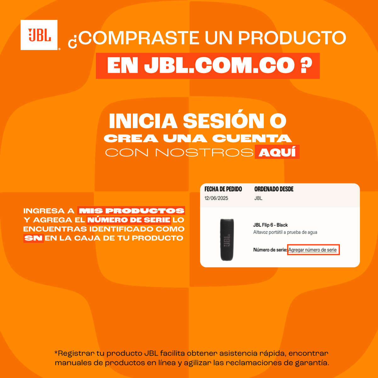 JBL Colombia Facebook ad: Registra tu producto