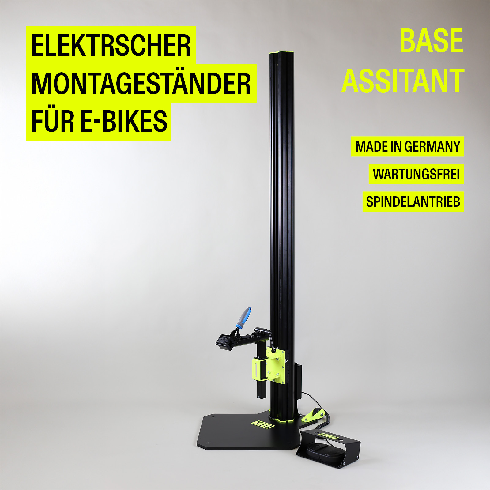 E-Bike Montageständer Facebook ad: Elektrischer E-Bike Montageständer für die Werkstatt