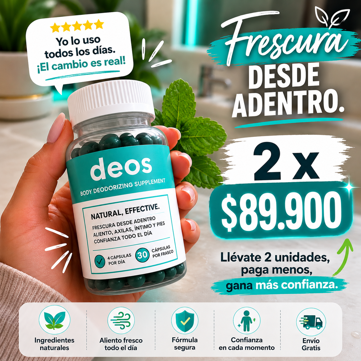 NatuBox Colombia Facebook ad: Elimina los malos olores - Paga en casa