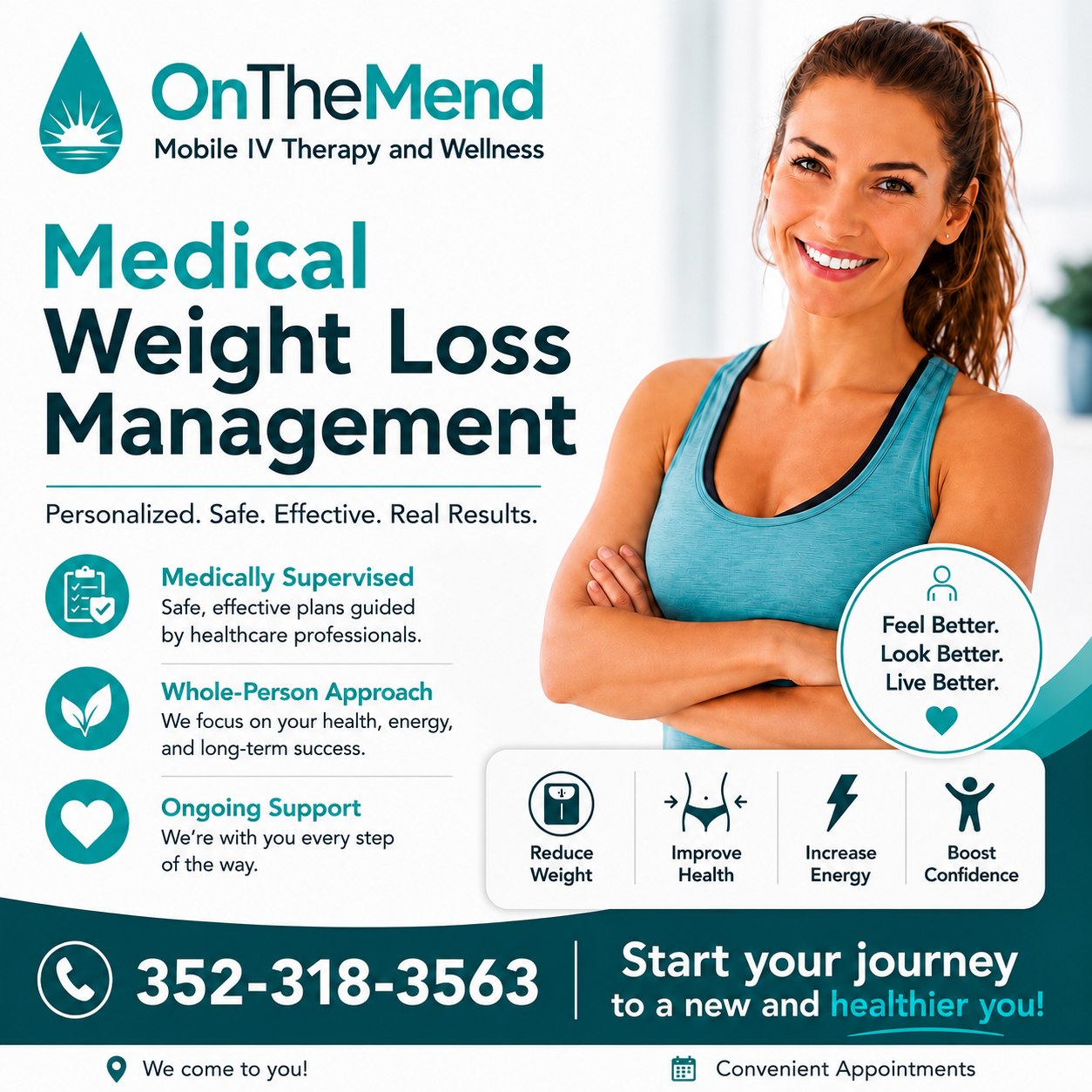 On The Mend Mobile IV Therapy & Wellness Facebook ad: Medical Weight Loss Management