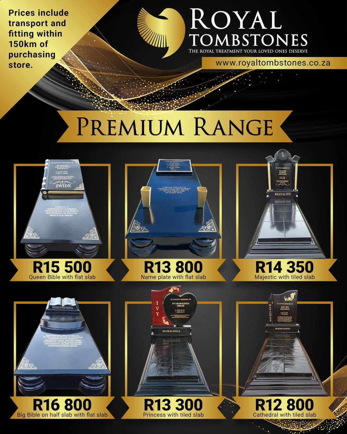 Royal Tombstones Johannesburg Facebook ad: SA’s Tombstone Retailer, Royal Tombstones Johannesburg