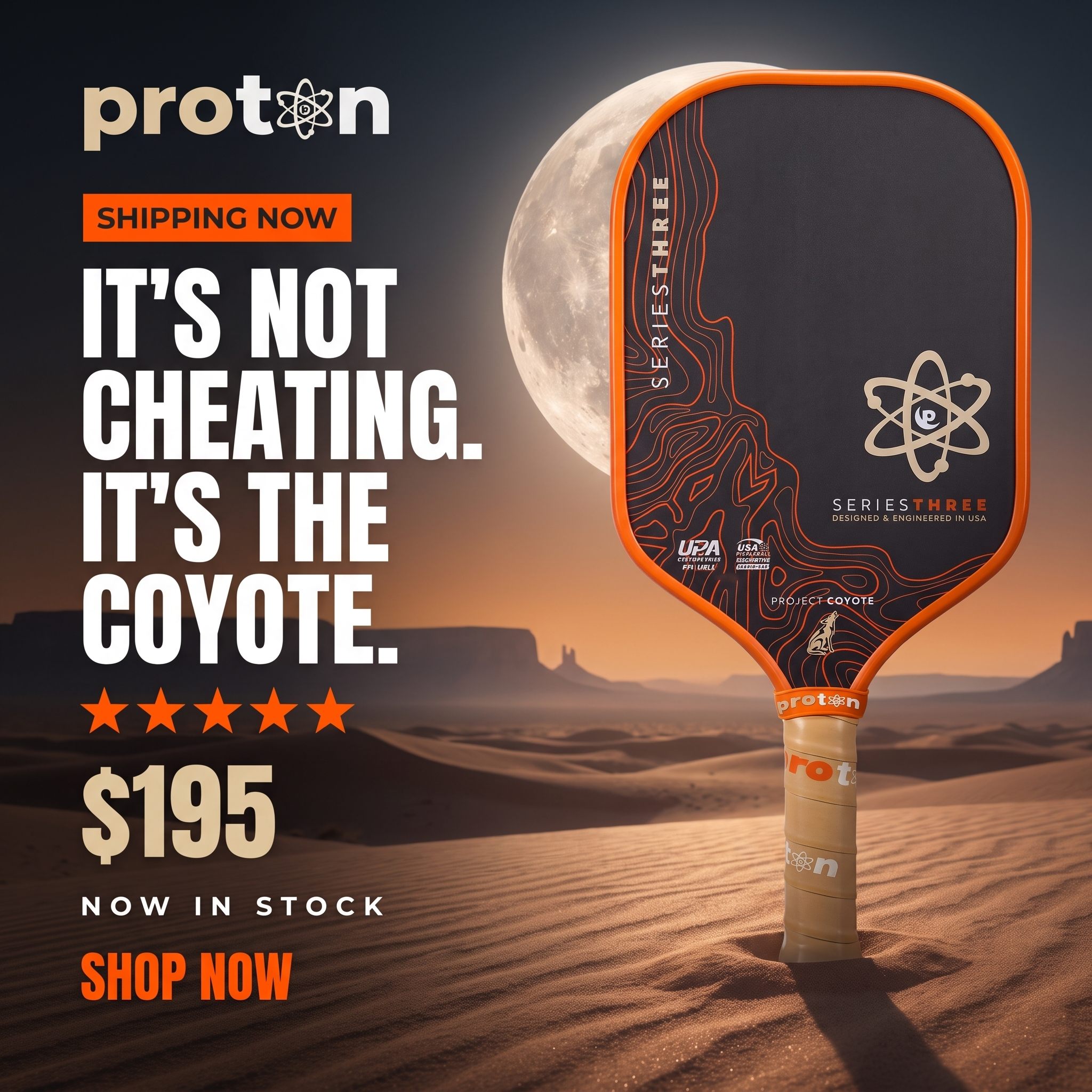 Proton Sports Facebook ad: Project Coyote Elongated 15MM