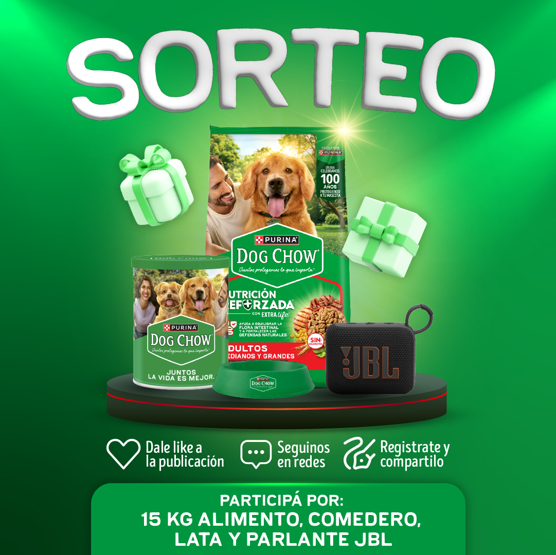 Purina Dog Chow Facebook ad: ¡Participá y Ganá con Dog Chow!