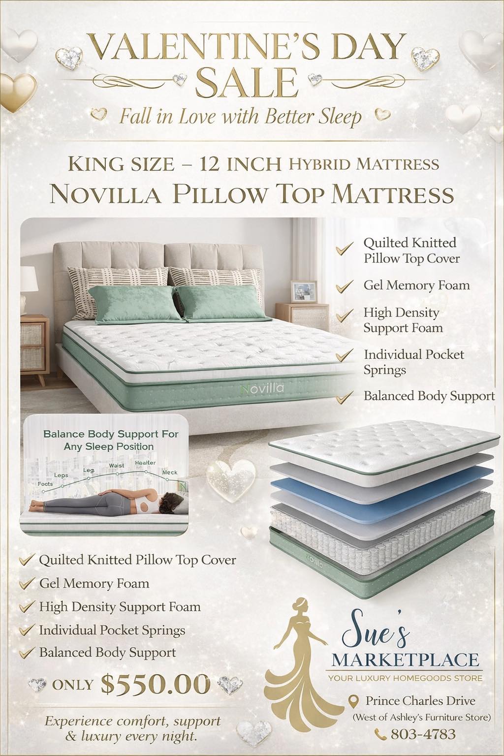 Sue's Marketplace & Quality Goods Facebook ad from Mar 4, 2026