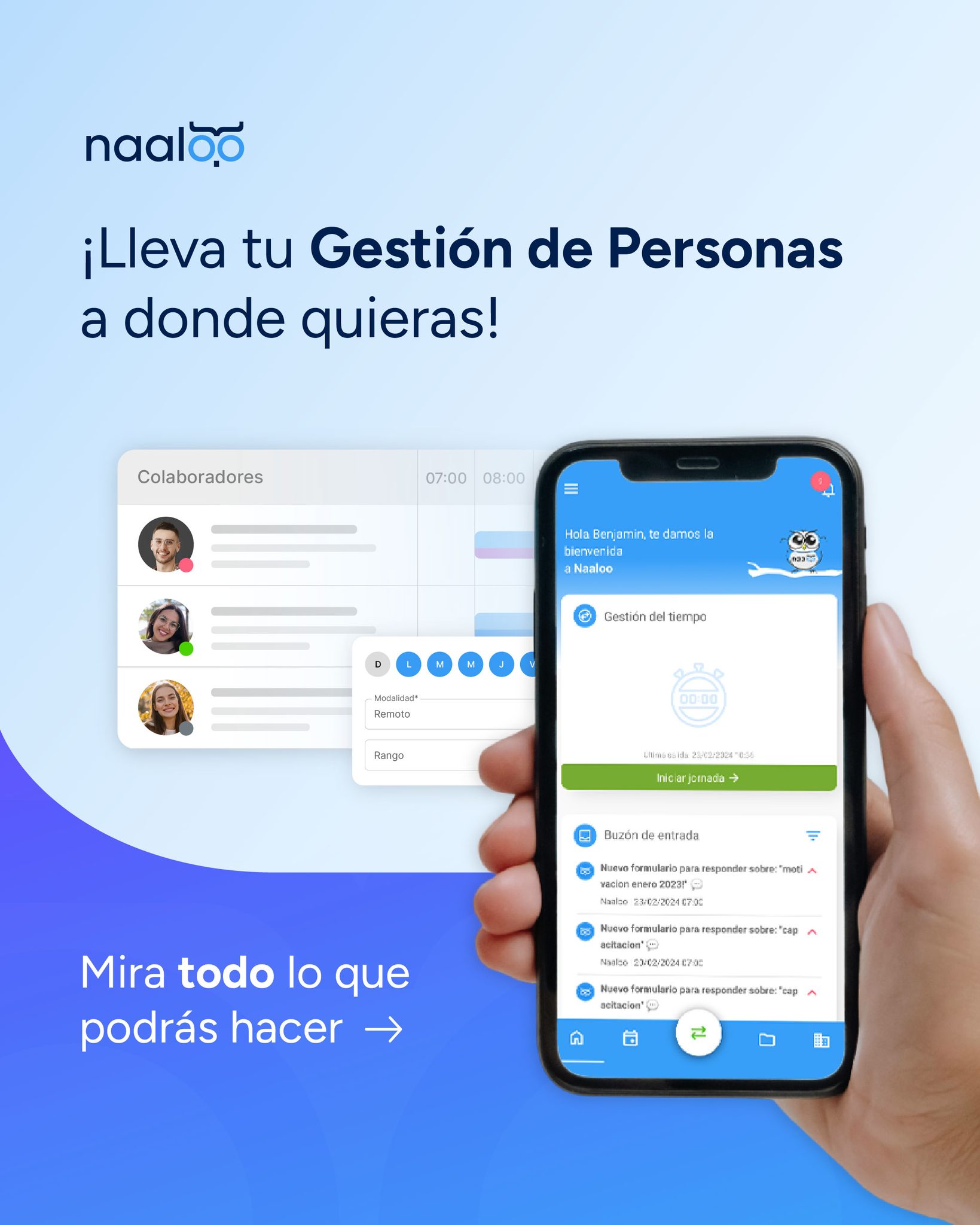 Naaloo HR Facebook ad: ¿Estás fuera de la oficina?
