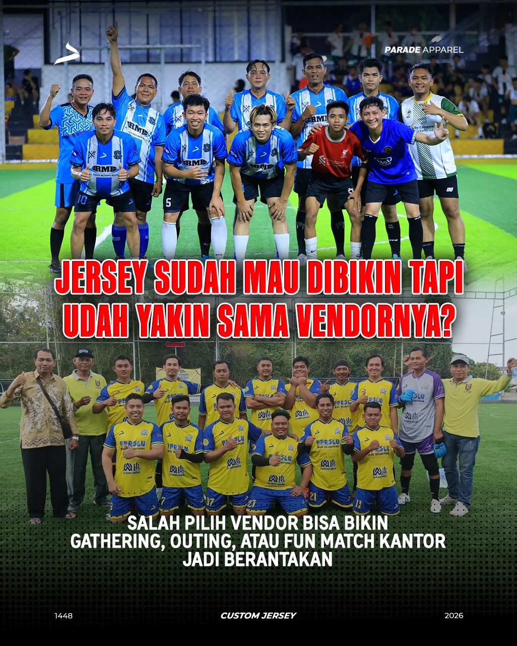 Parade Apparel Facebook ad: Jersey udah mau dibuat, tapi masih ragu sama…