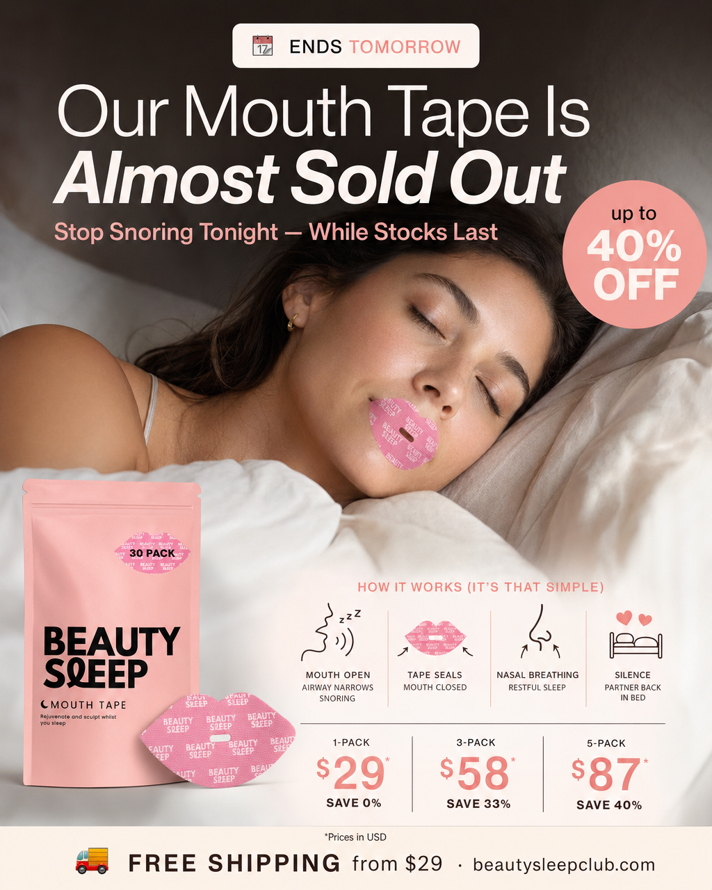 Beauty Sleep Facebook ad
