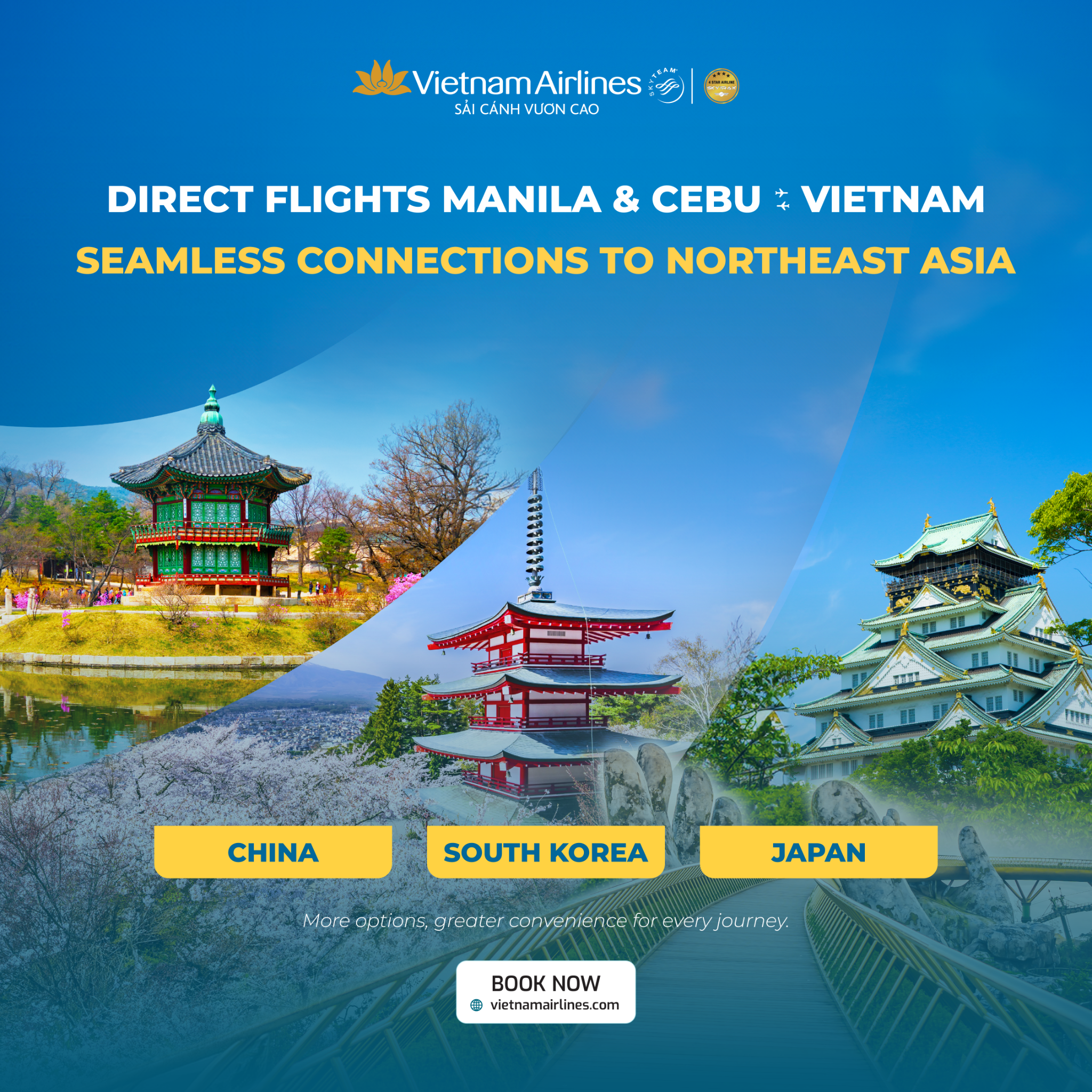 Vietnam Airlines Facebook ad: Seamless Northeast Asia Connections