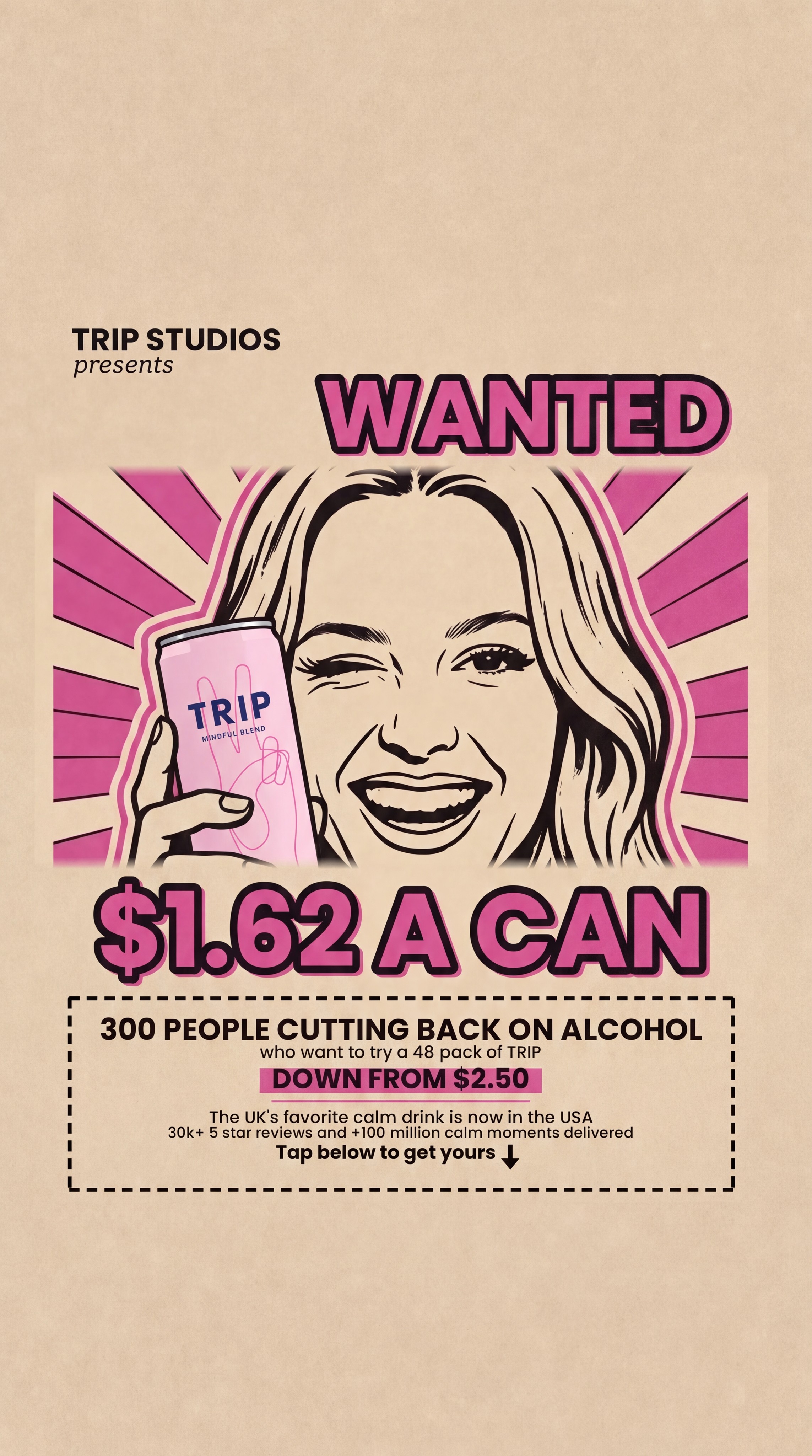 TRIP Facebook ad: 30K+ 5-star reviews