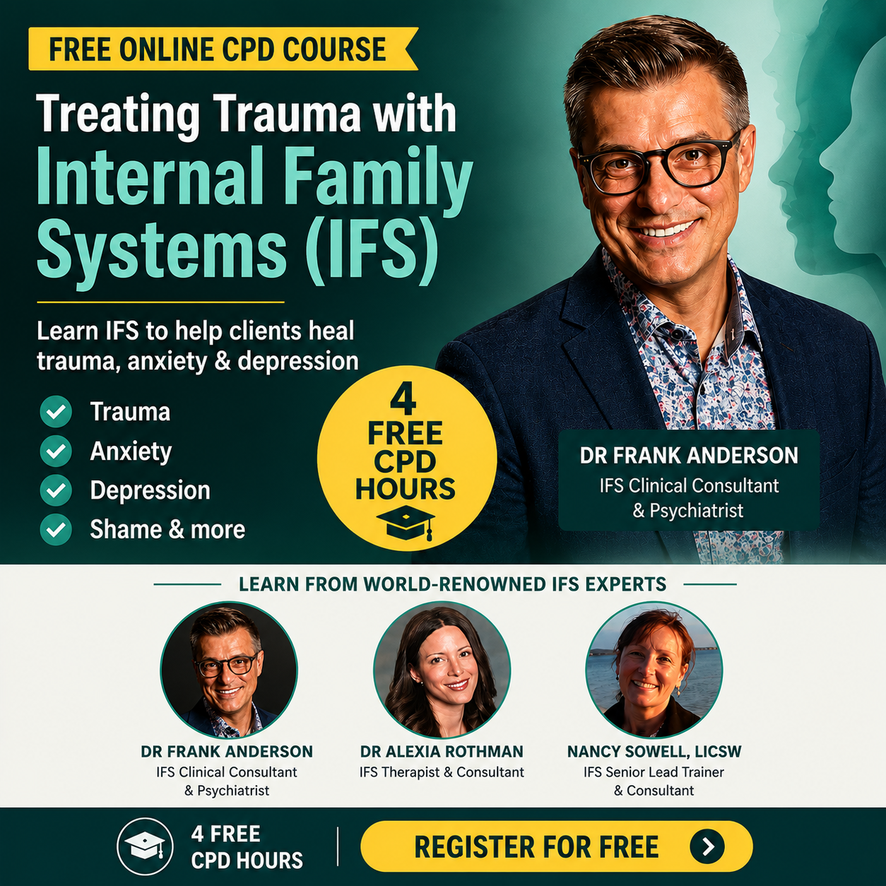 Mental Health Education - TST Facebook ad: Free Online Trauma Course: Internal Family Systems (IFS)