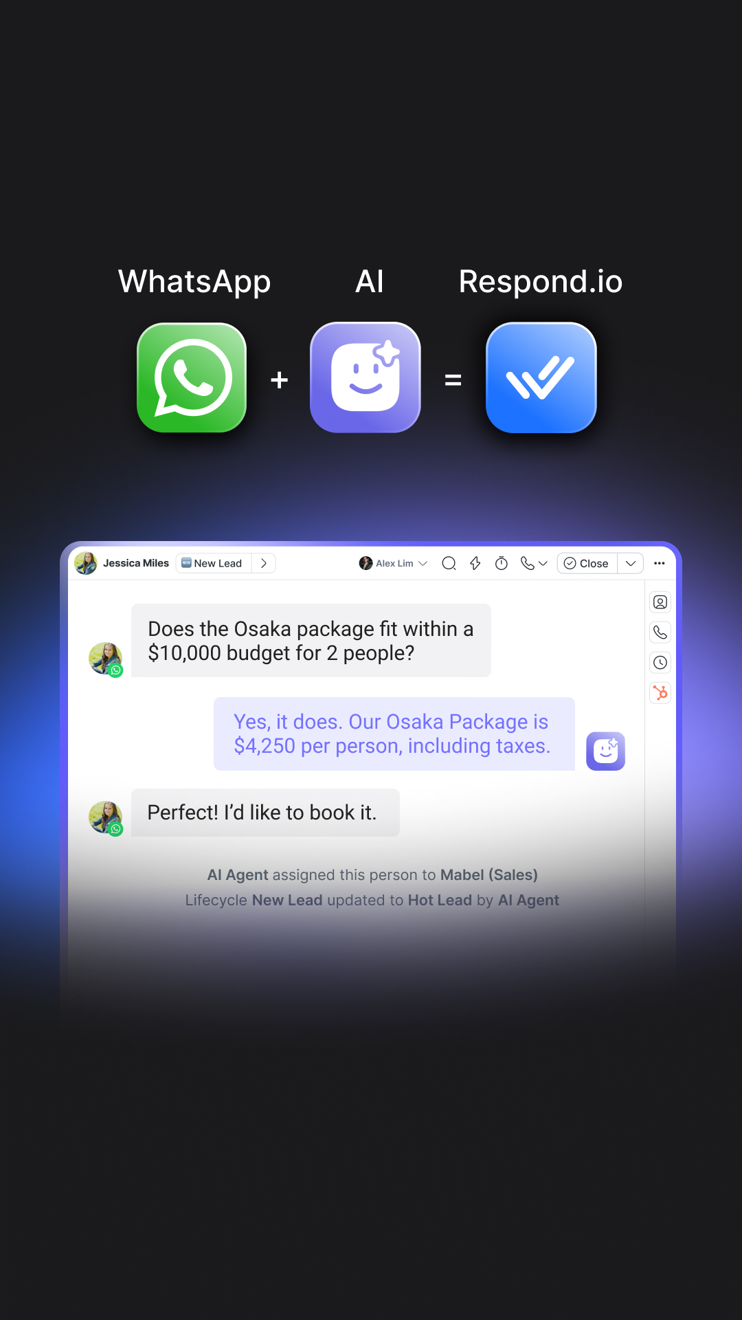 respond.io Facebook ad