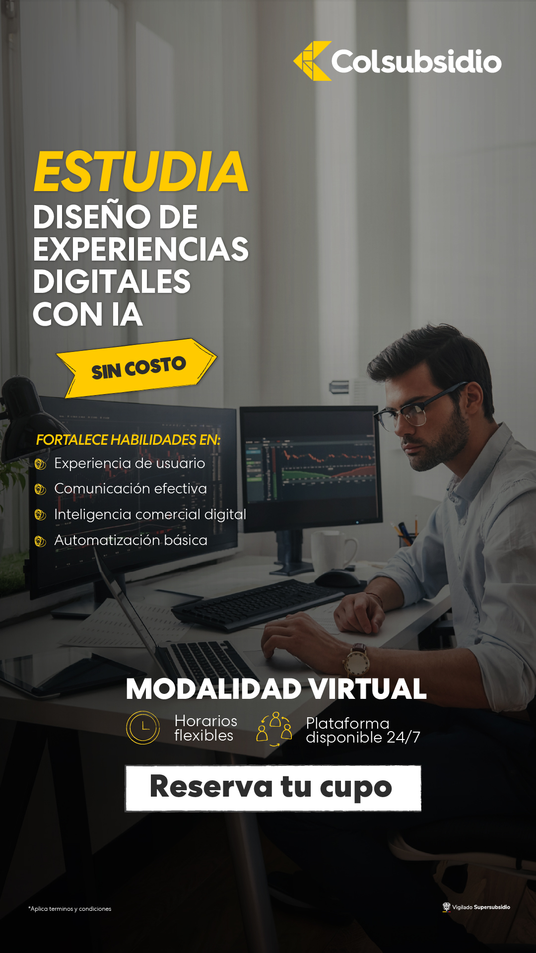 Colsubsidio Facebook ad: Diseño digital con IA