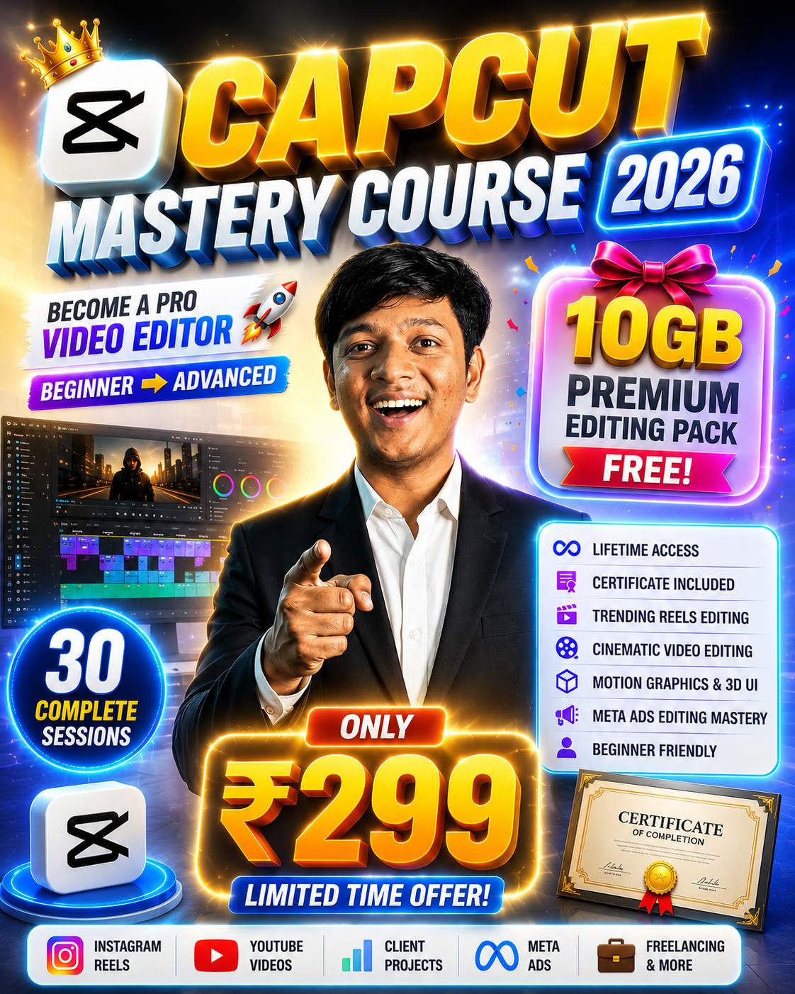 Course Wallah Facebook ad: Capcut Mastery Course 2026