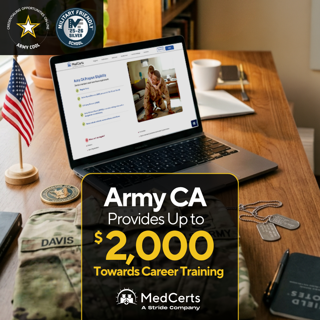 MedCerts Facebook ad: Flexible Online Training