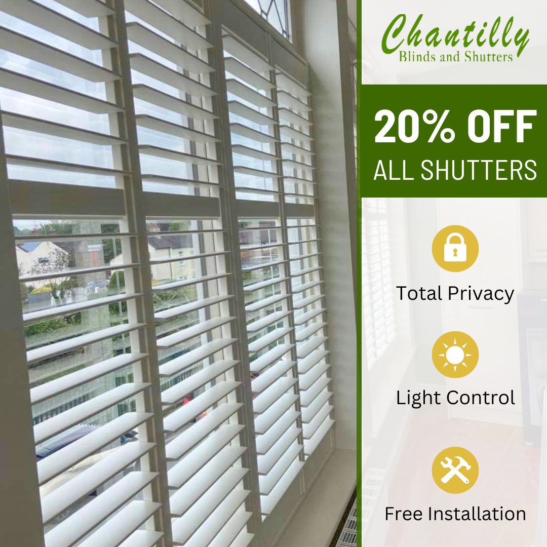 Chantilly Blinds, Curtains & Shutters Facebook ad: Claim Your 20% Off & Free Quote