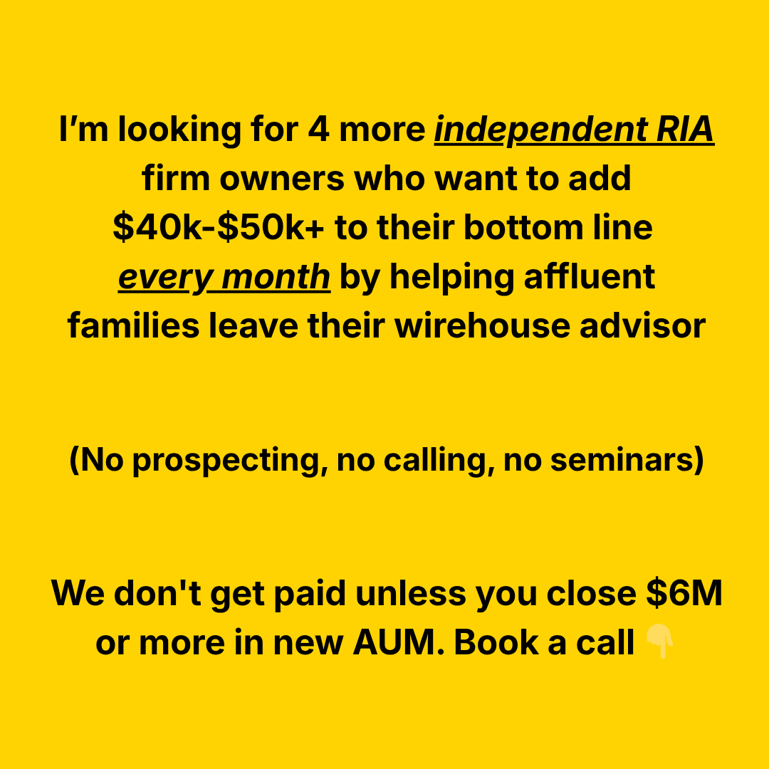 Advisor Jetpack Facebook ad: $6M+ in new AUM, or we don't get paid
