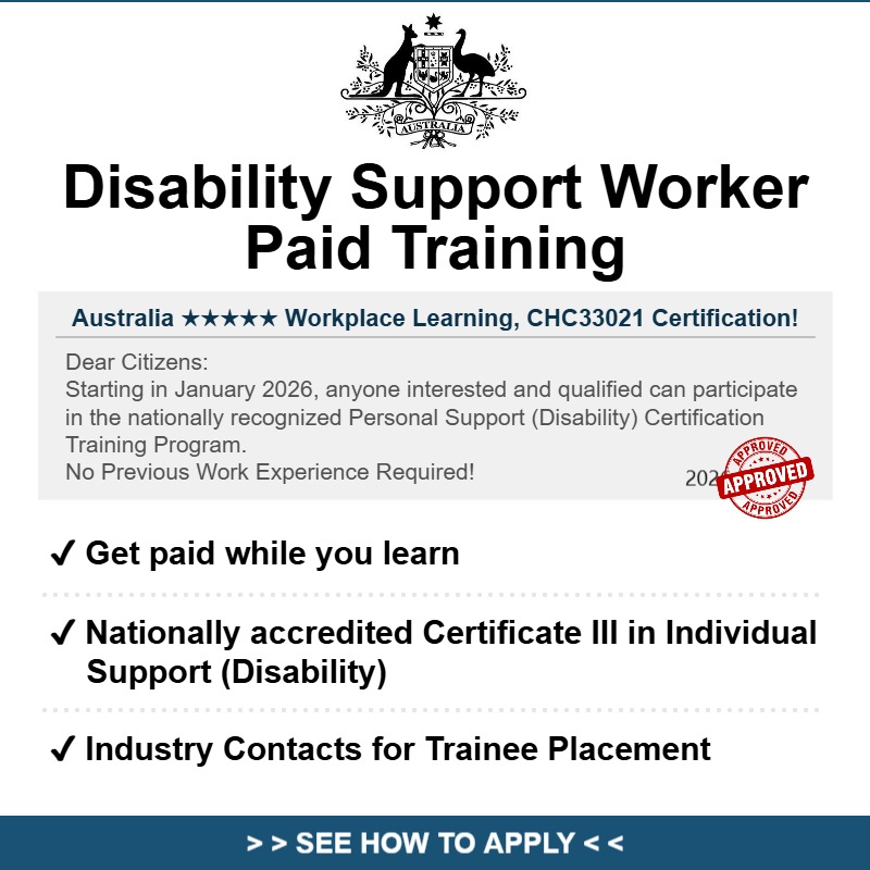 Service25 Facebook ad: Australian Disability Support Worker Training: Pathways to…