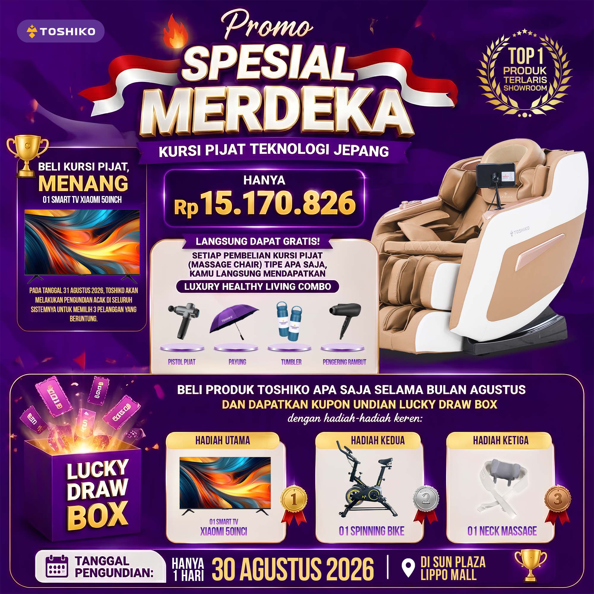 Kursi Pijat Mewah Toshiko Di Sun Plaza Medan Facebook ad: Dapatkan Promo