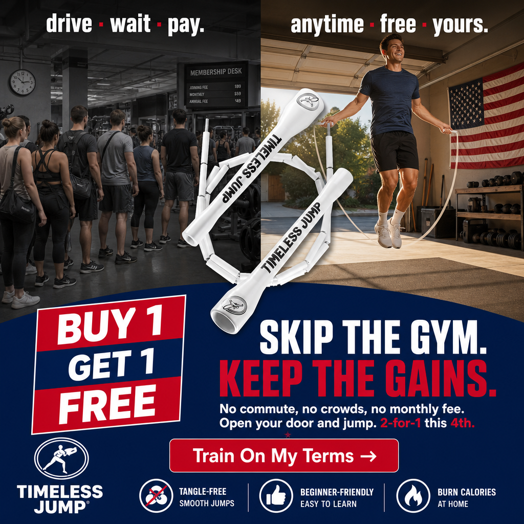 Timeless Jump Facebook ad: 4th of July Sale, Buy 1 Get 1 FREE