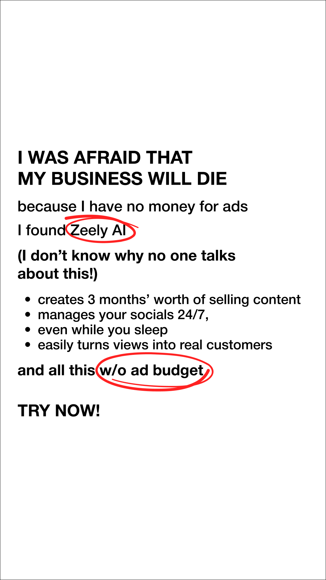 Zeely Facebook ad