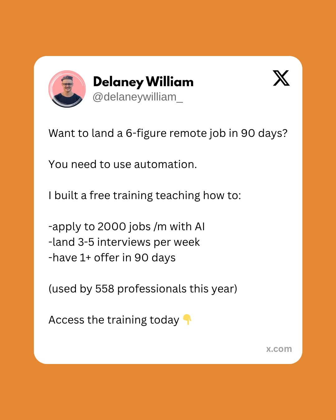 Delaney William Facebook ad