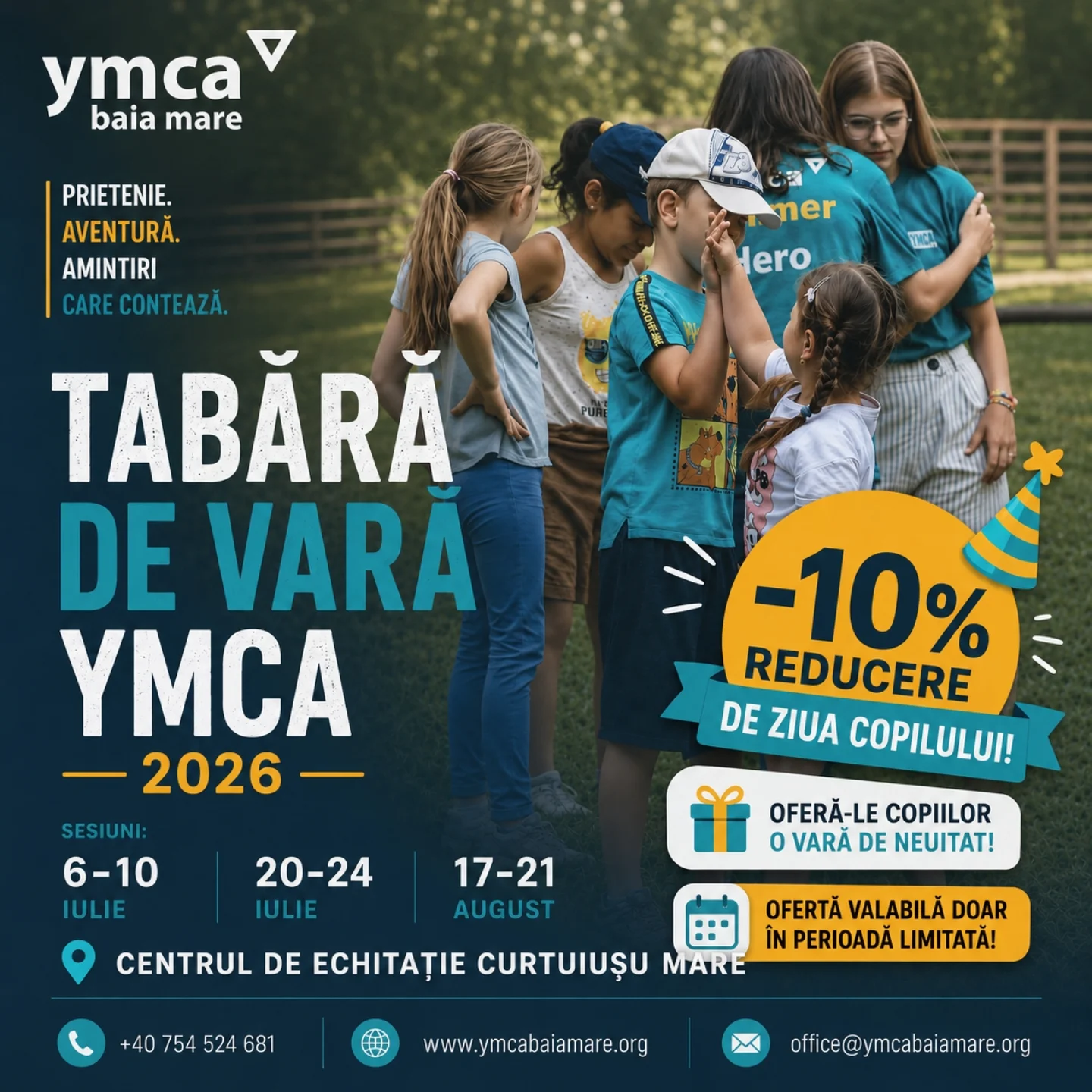 YMCA Baia Mare Facebook ad: Formular înscriere tabere YMCA Baia Mare 2026