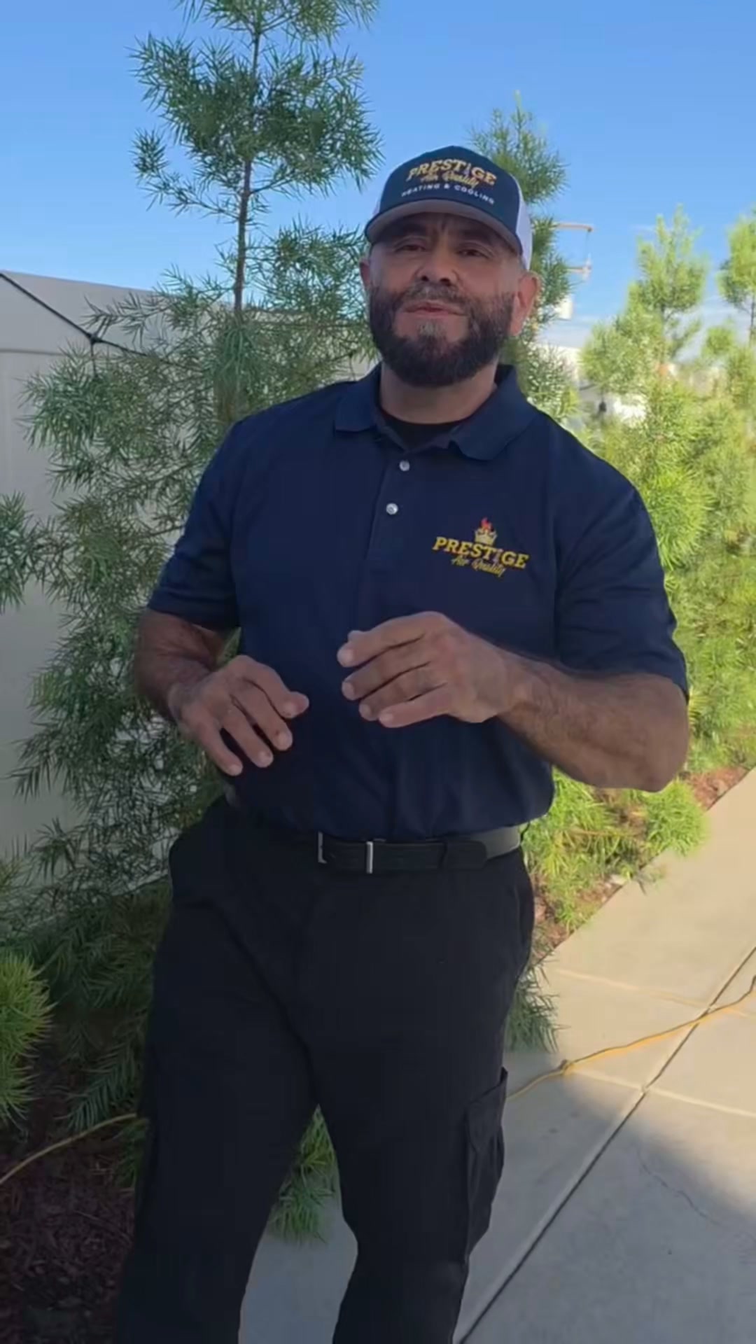 Prestige air quality heating and cooling Facebook ad: Meet the Owner Who Shows Up