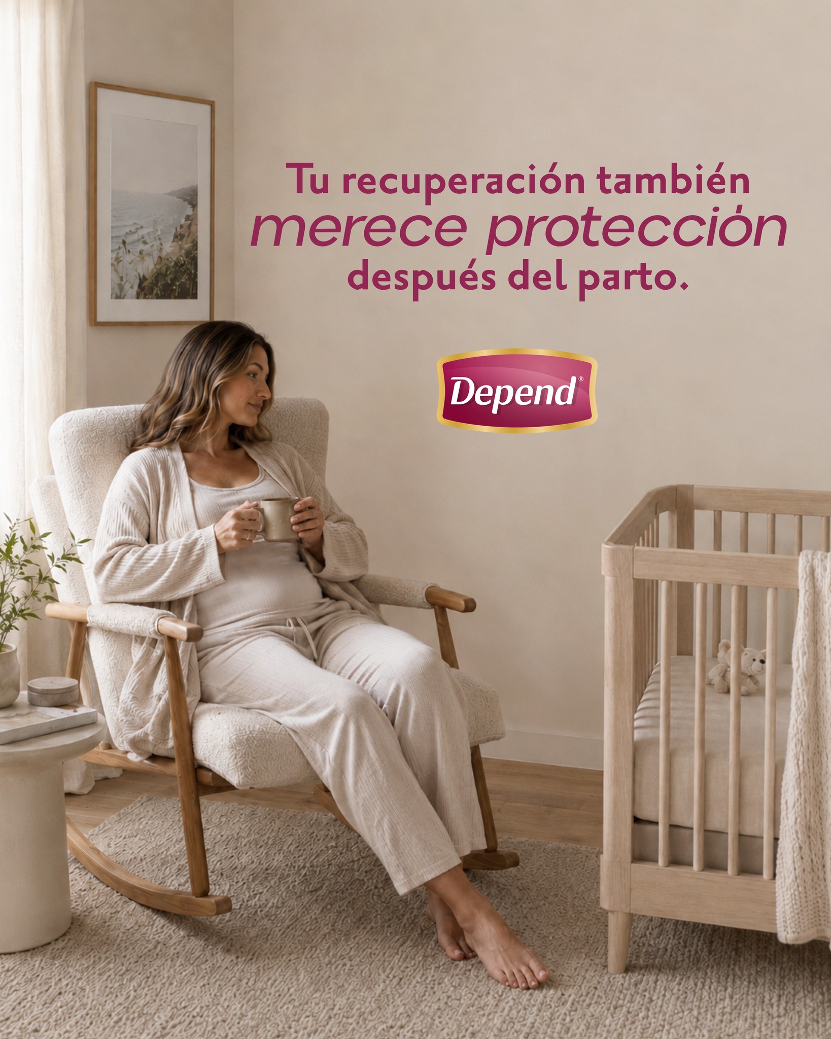 Depend México Facebook ad: Después del parto, tu cuerpo sigue atravesando cambios…