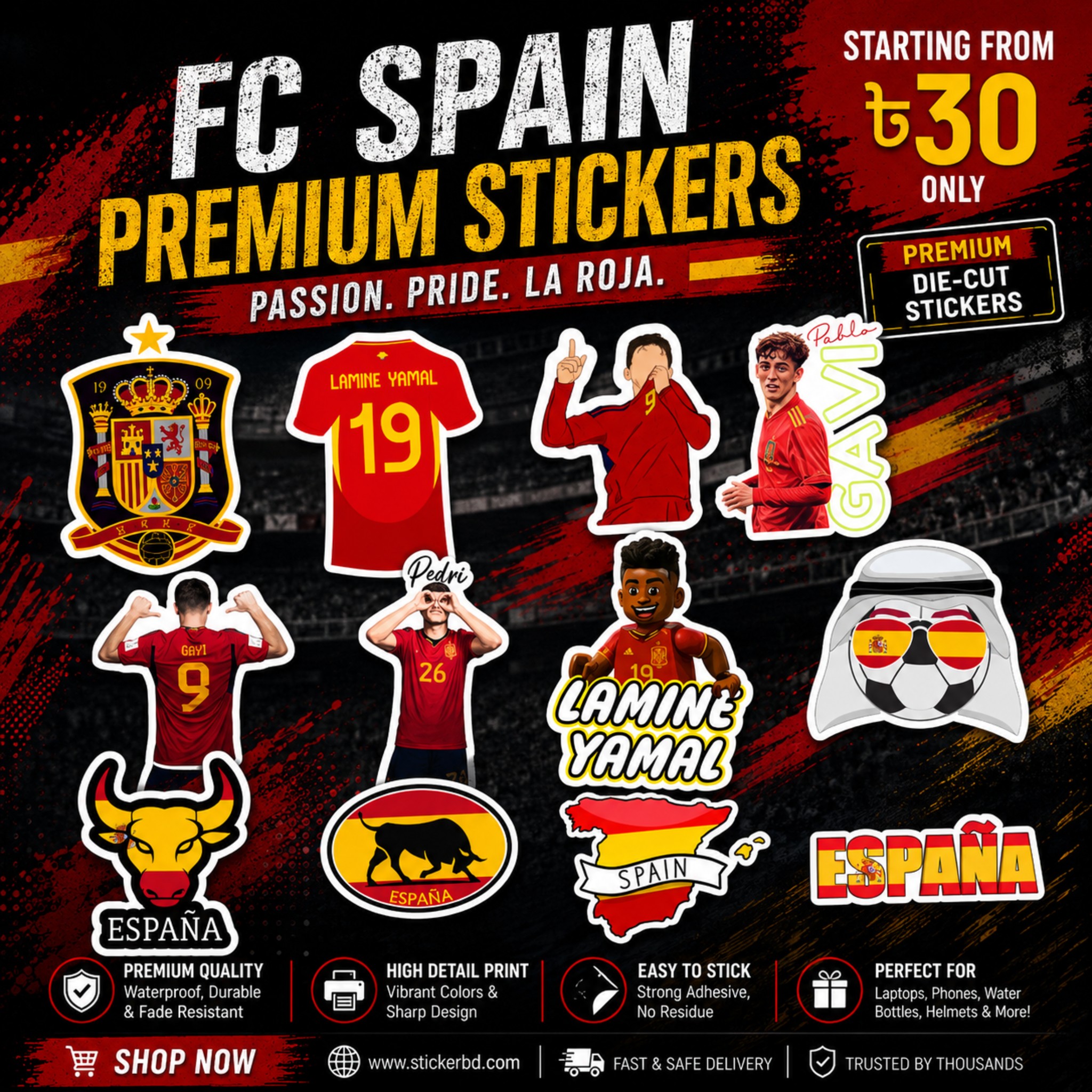 Sticker BD Facebook ad: Spain Football Sticker Bundle
