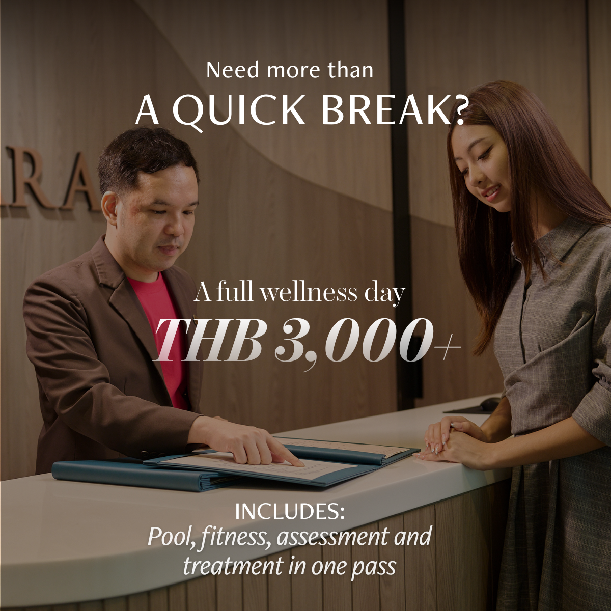 Anantara Wellness Riverside Facebook ad: A full day of wellness for THB 3,000.