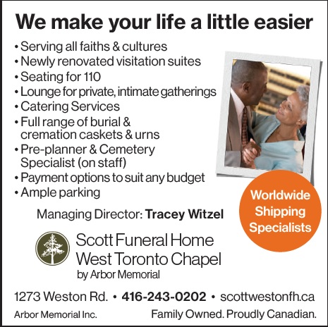 Scott Funeral Home - West Toronto Facebook ad: Funeral Pre-Planning, Cremation, Funeral and Memorial…