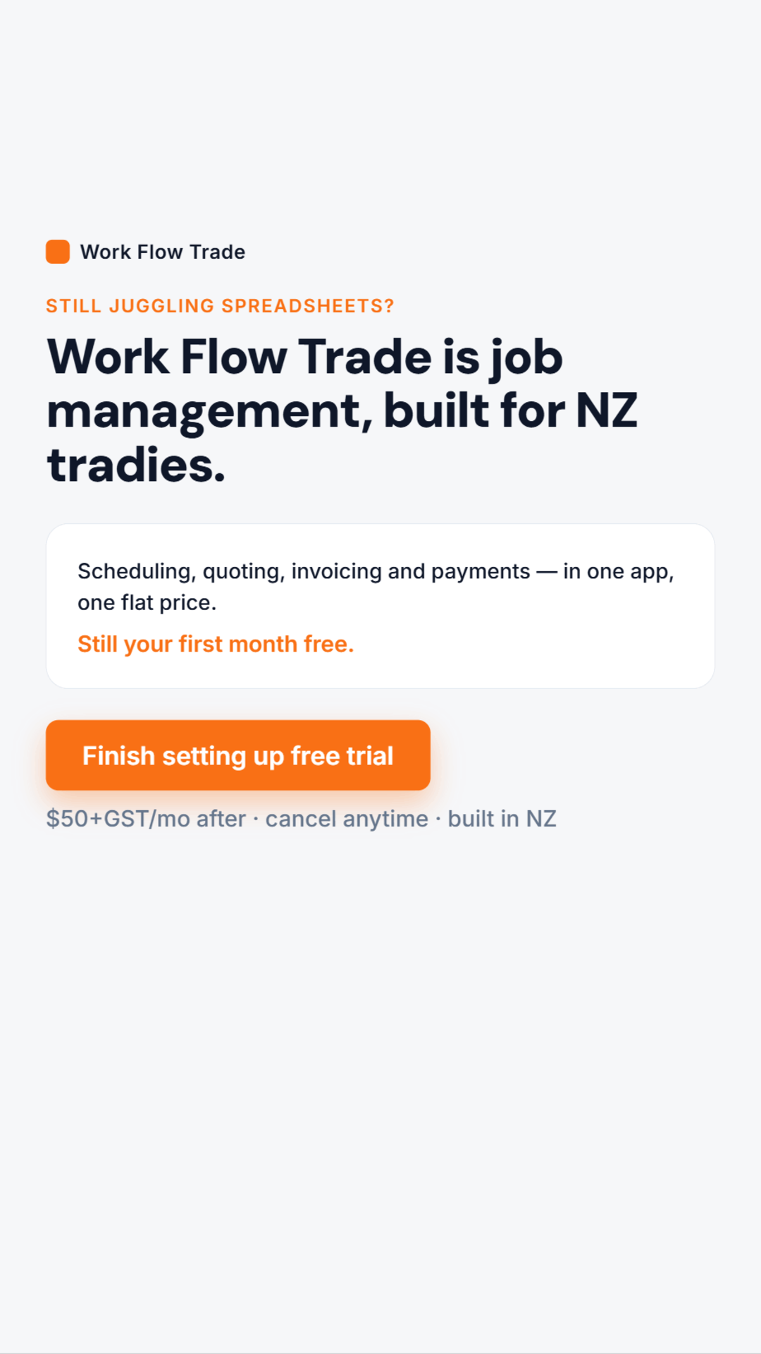 Work Flow Trade Facebook ad