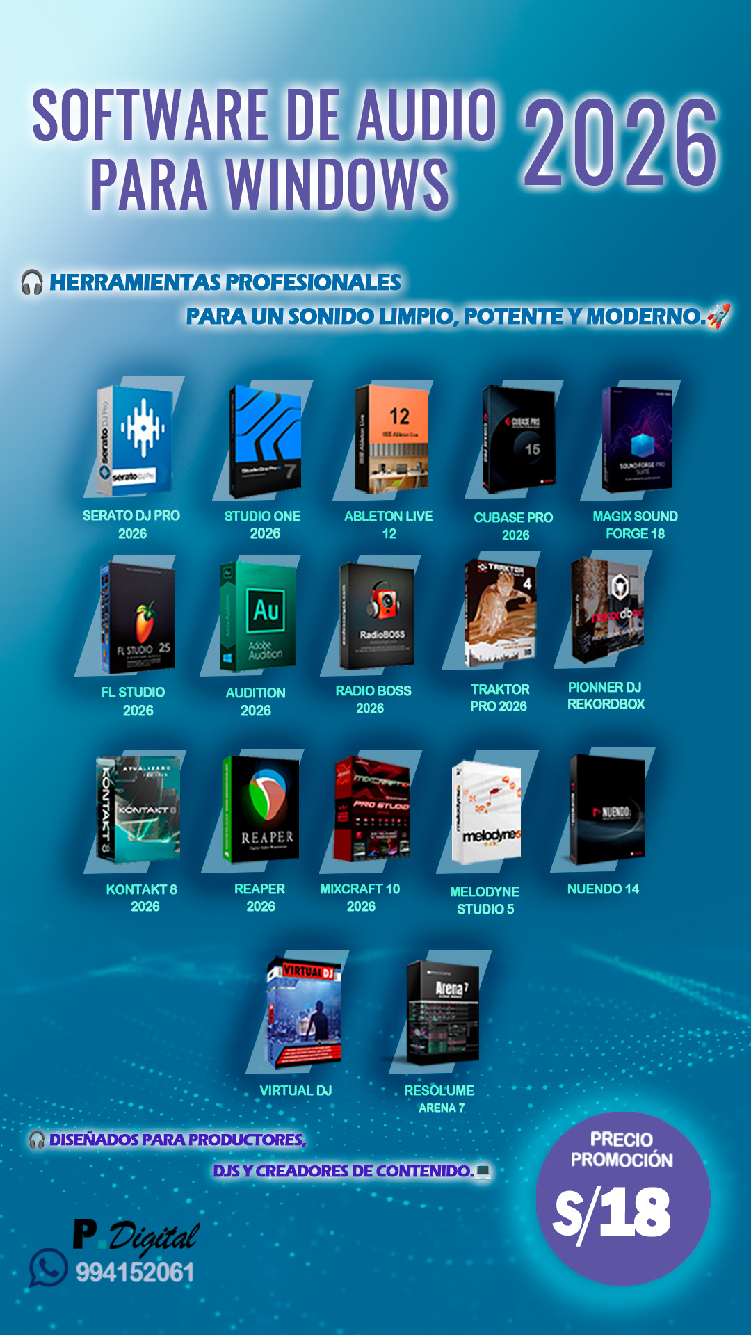 Polímata Digital Facebook ad: Haz que tu sonido se sienta profesional desde…