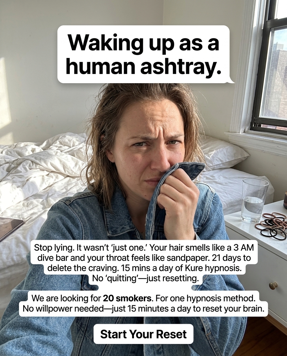 Hypnosis to Stop Smoking Facebook ad